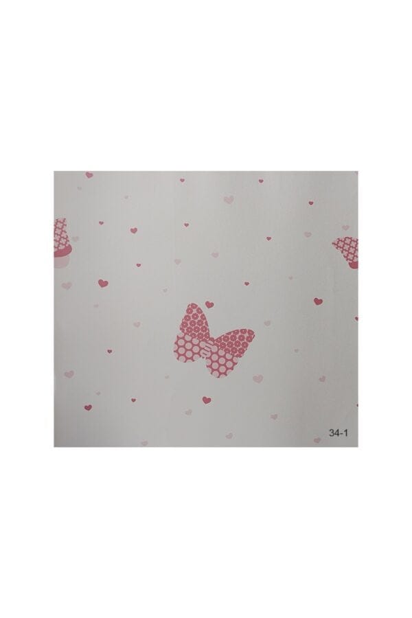 Halley Kids 34-1 Kelebek Ve Kalp Desenli Duvar Kağıdı - Görsel 1